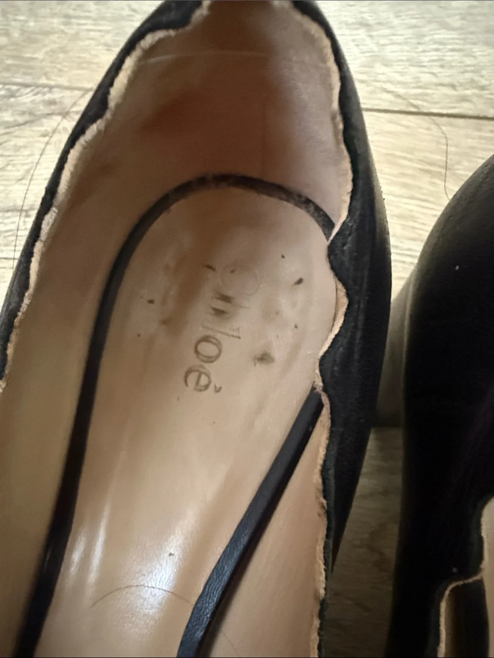 Chloe Black Scalloped Block Heel Pumps - Picture 5 of 5